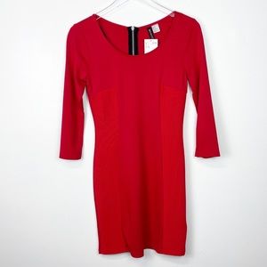 H&M Divided Red Body Con Dress, Size 8 NWT